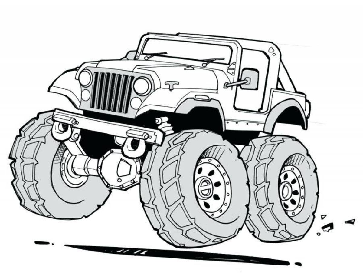 Coloring page spectacular jeep