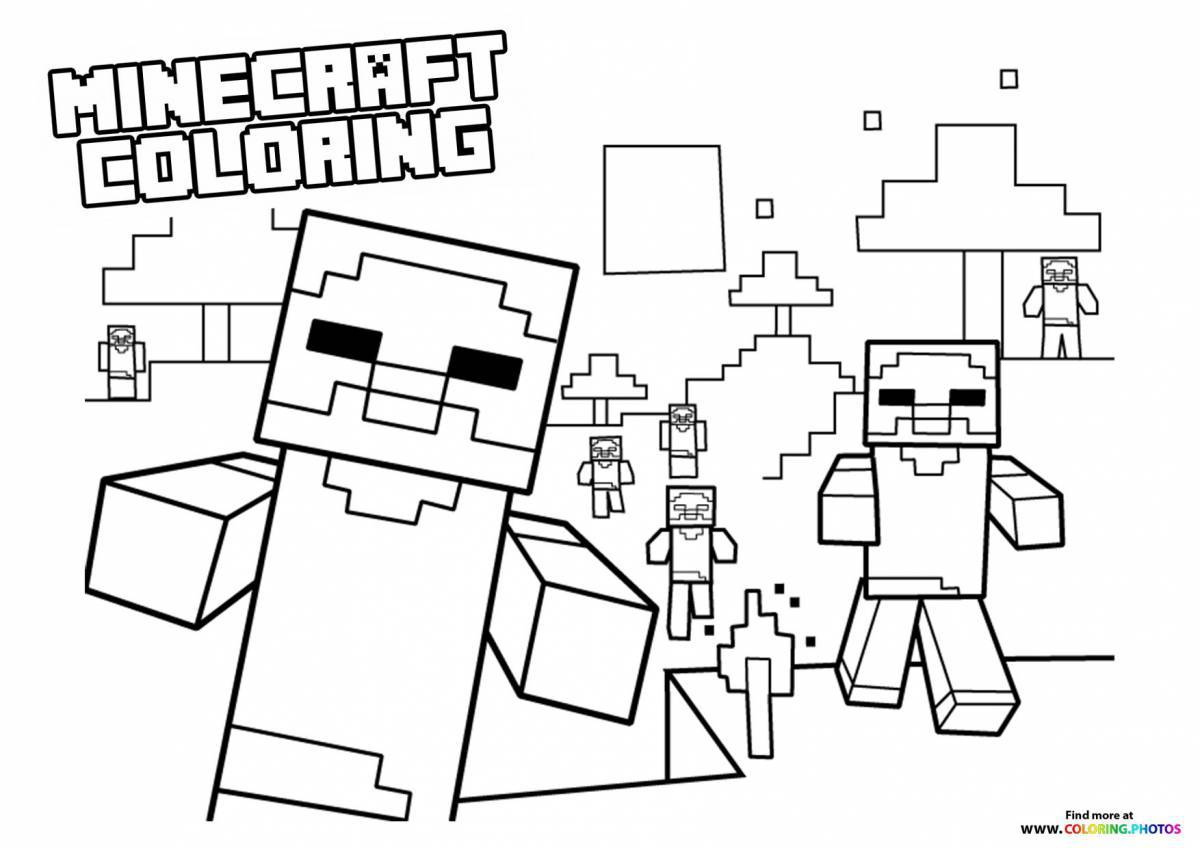 Minecraft bright coloring for boys
