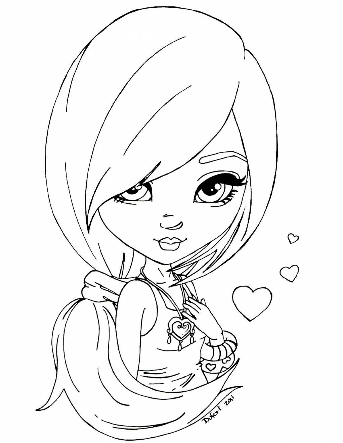 Colorful coloring pages for girls