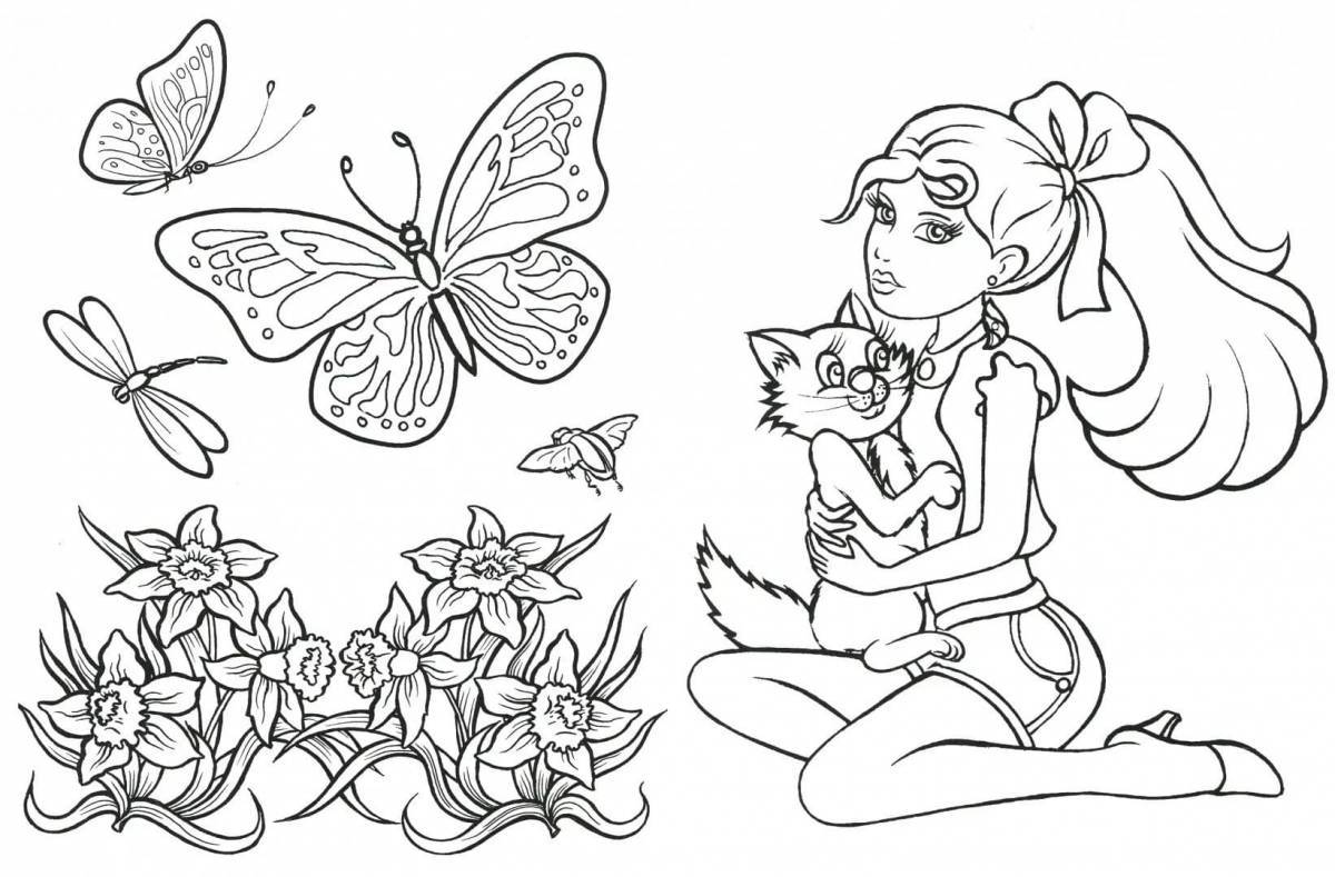 Sparkling coloring pages for girls