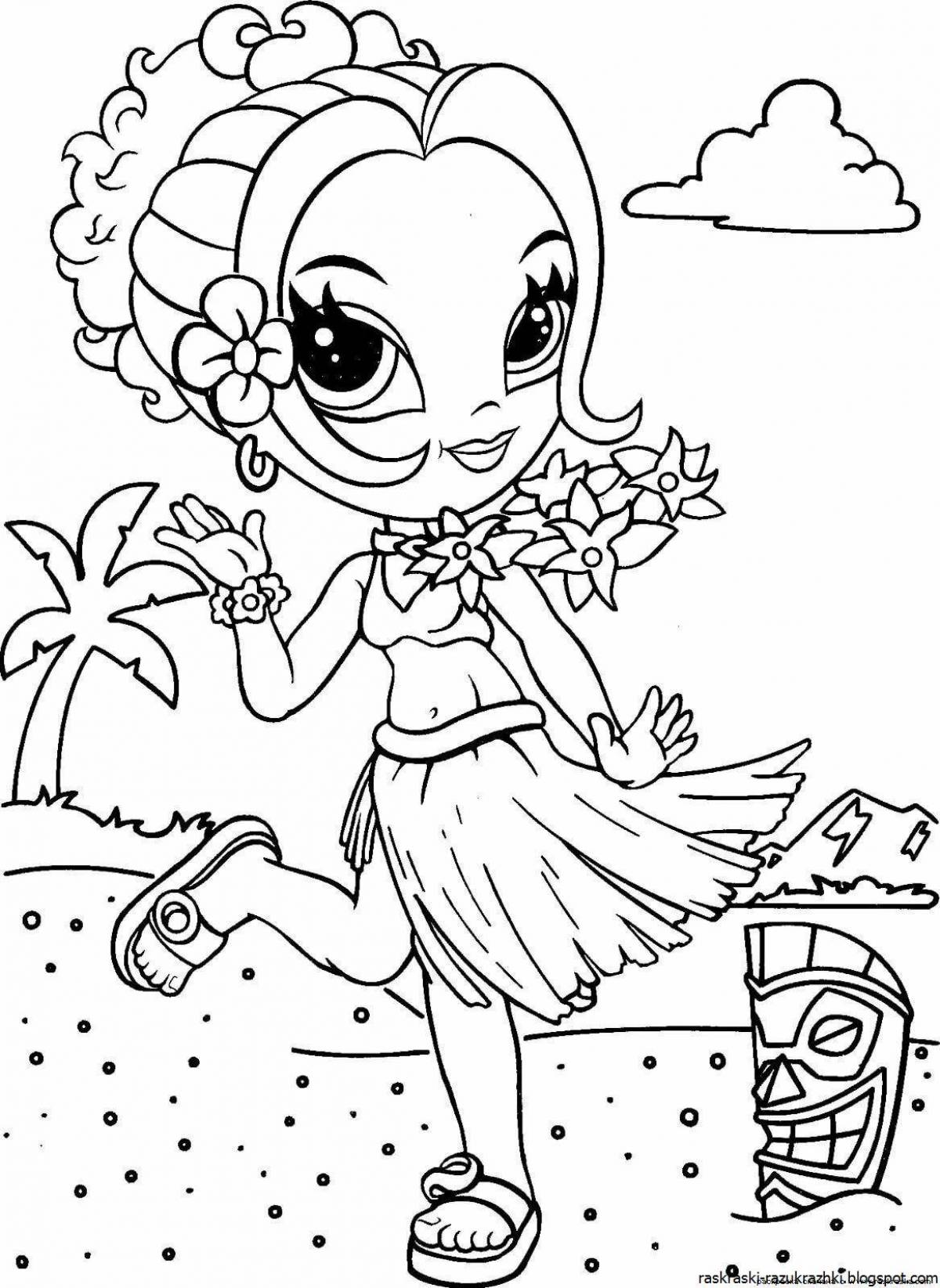 Elegant coloring pages for girls