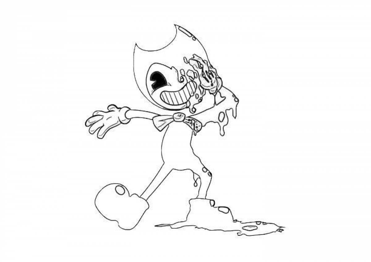 Playful bendy coloring page
