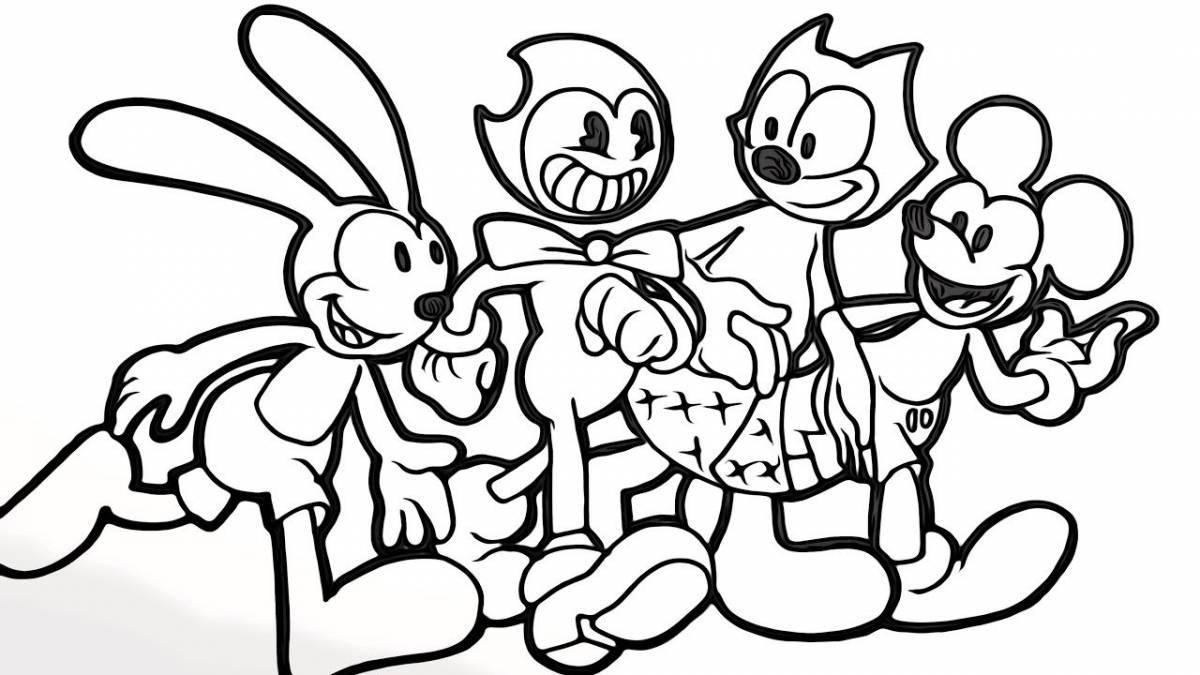 Amazing bendy coloring page