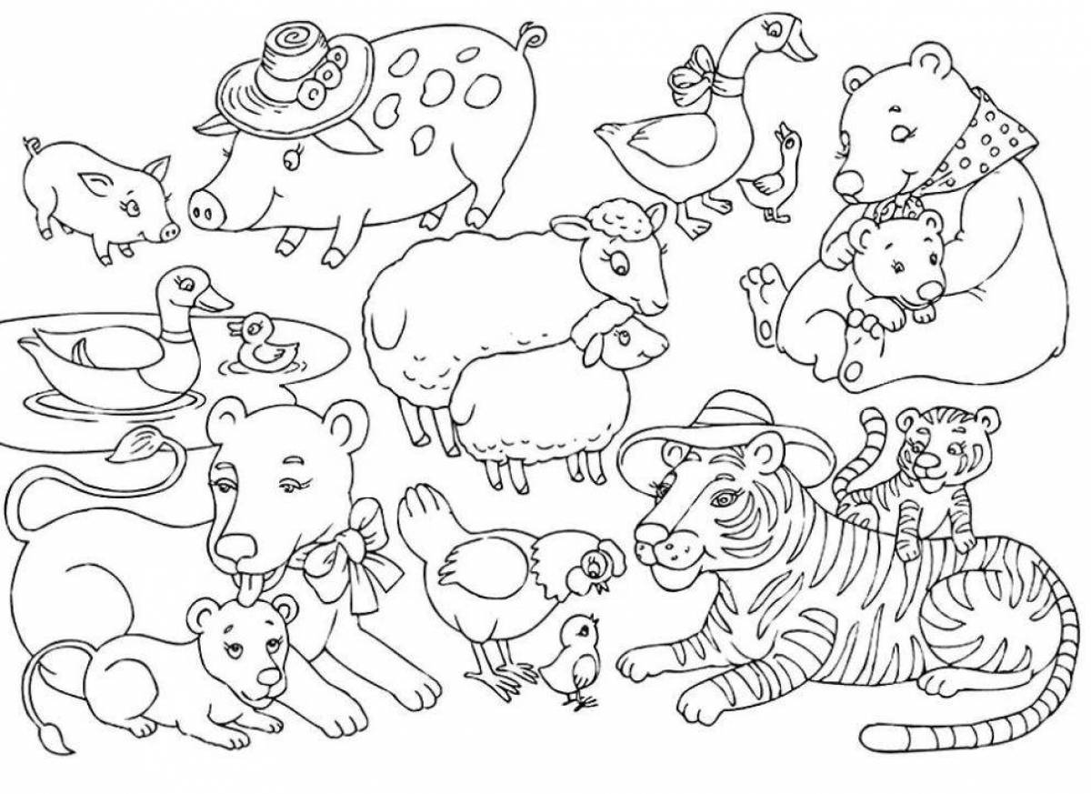 Fancy animal coloring pages for kids
