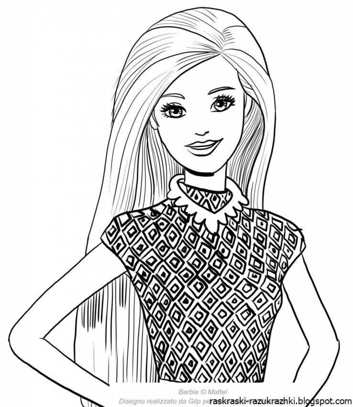 Charming barbie coloring page