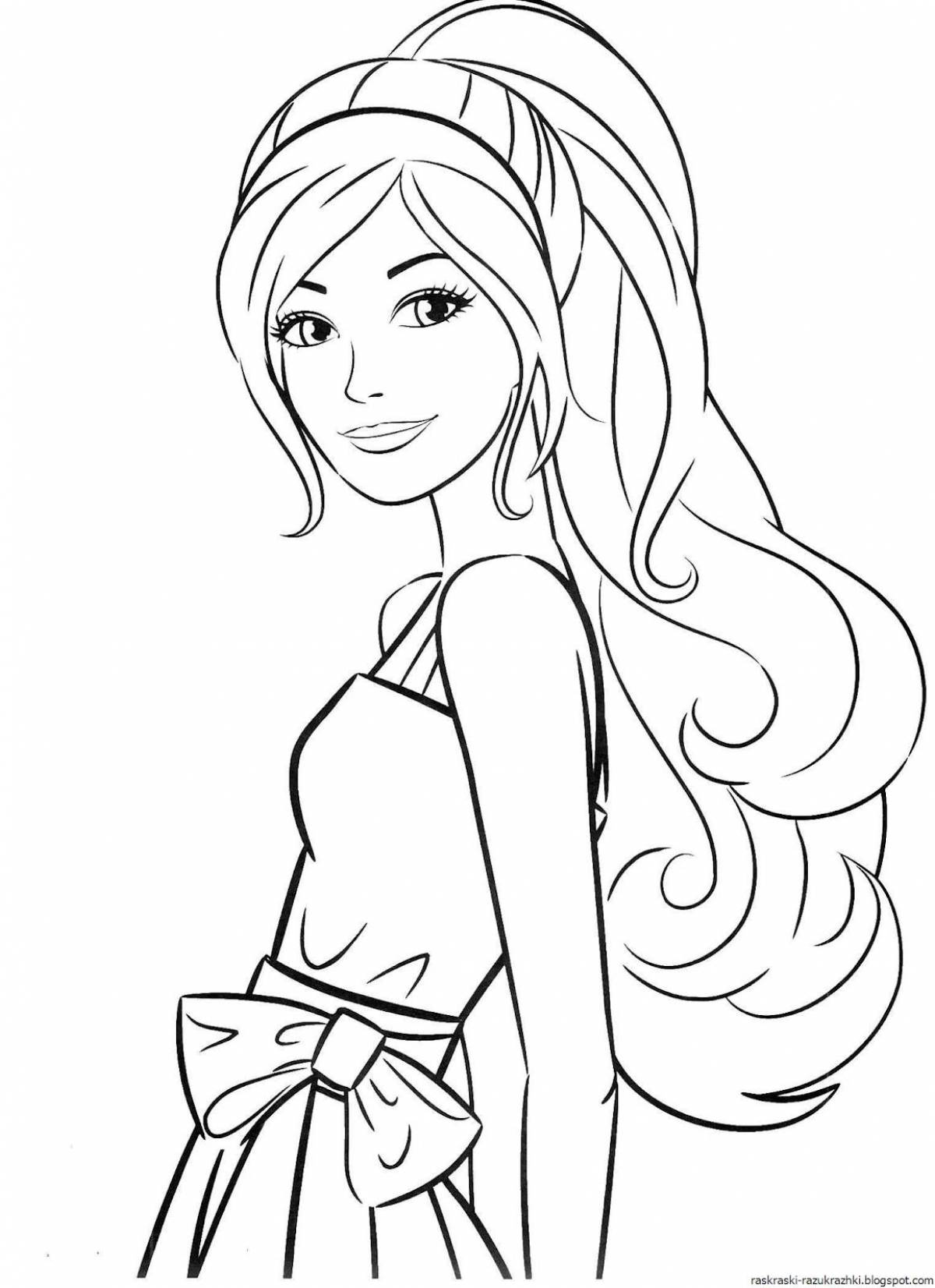 Perfect barbie coloring page
