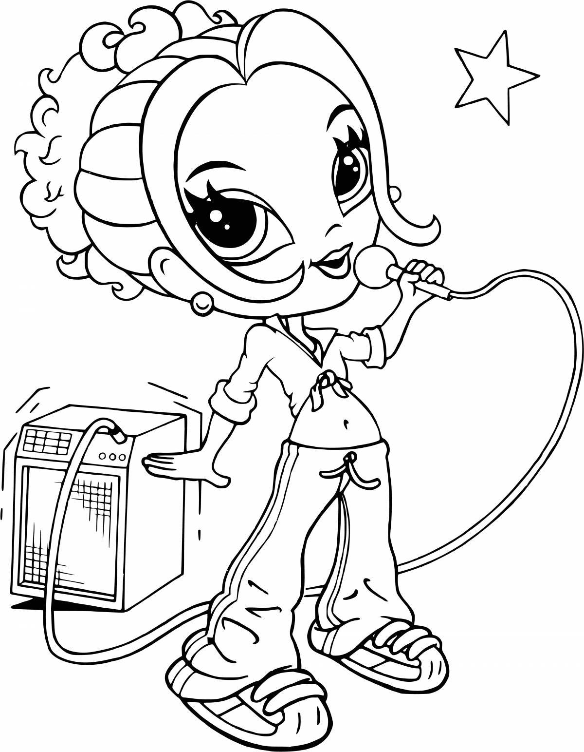 Fabulous coloring page for girls