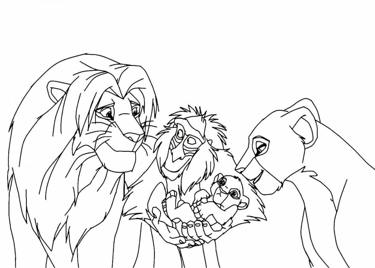 Bright lion king coloring page