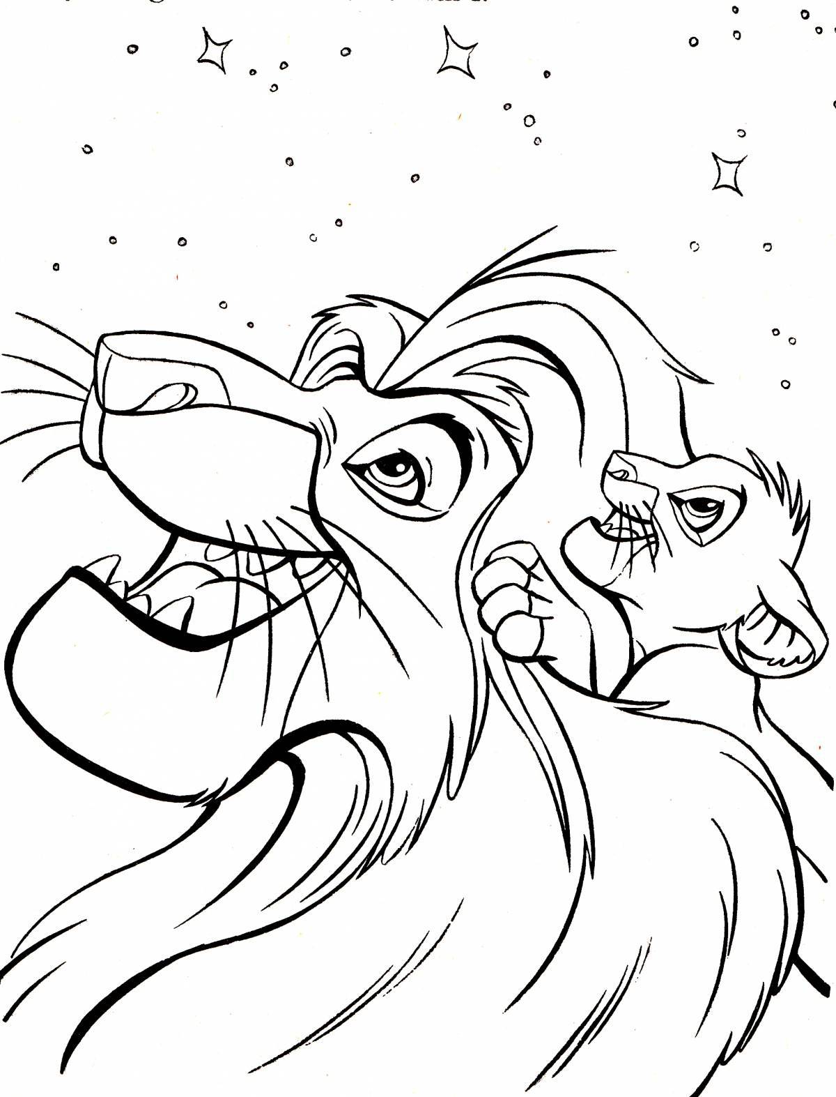 Coloring book the greatness of the lion king
