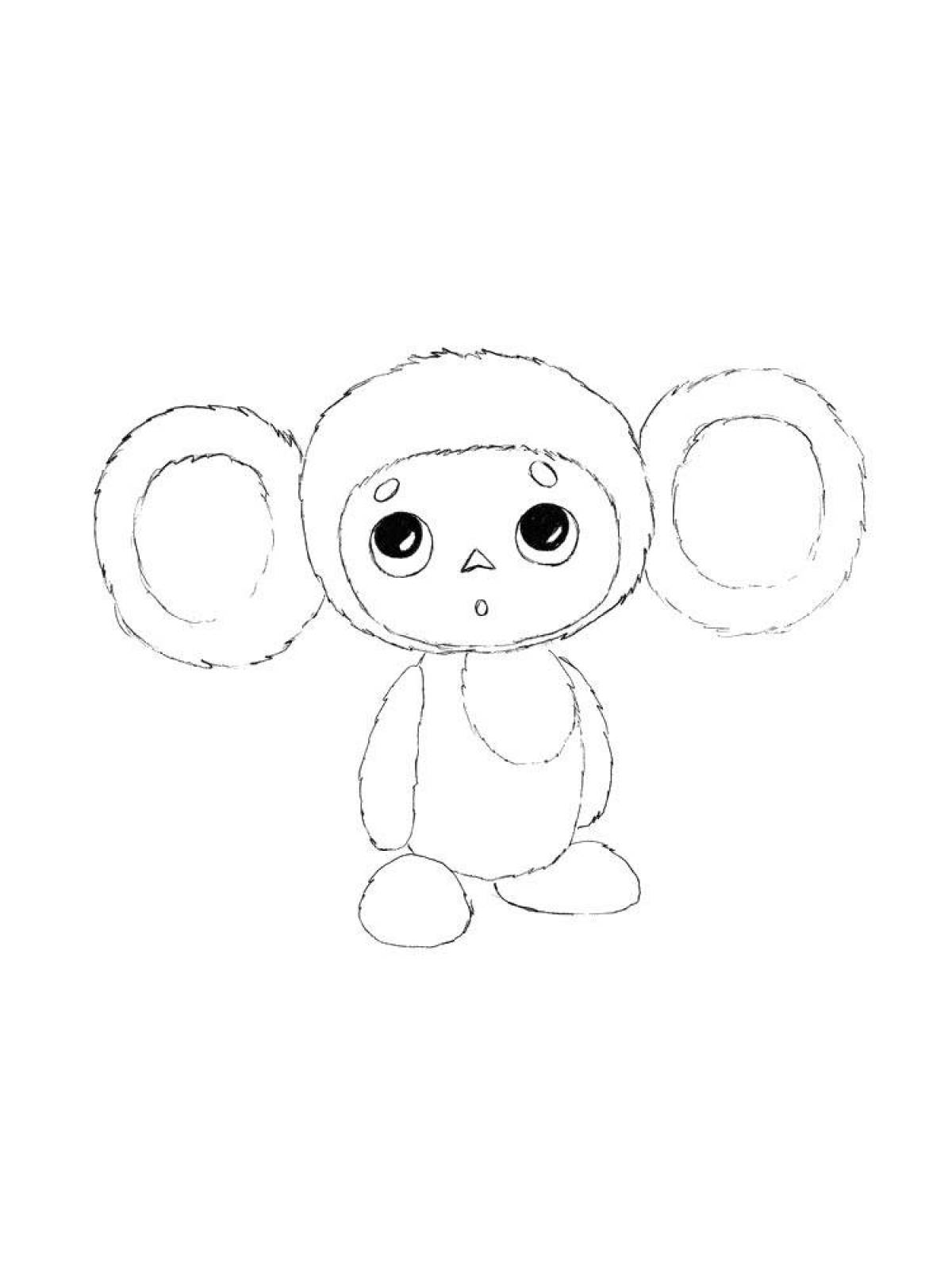Coloring book playful cheburashka 2023