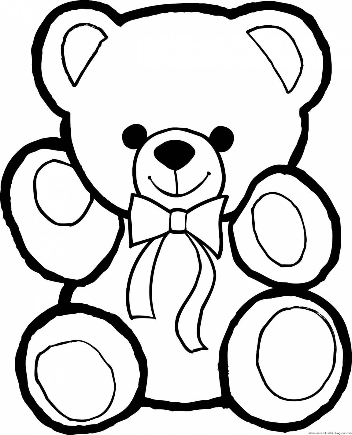 Coloring playful teddy bear