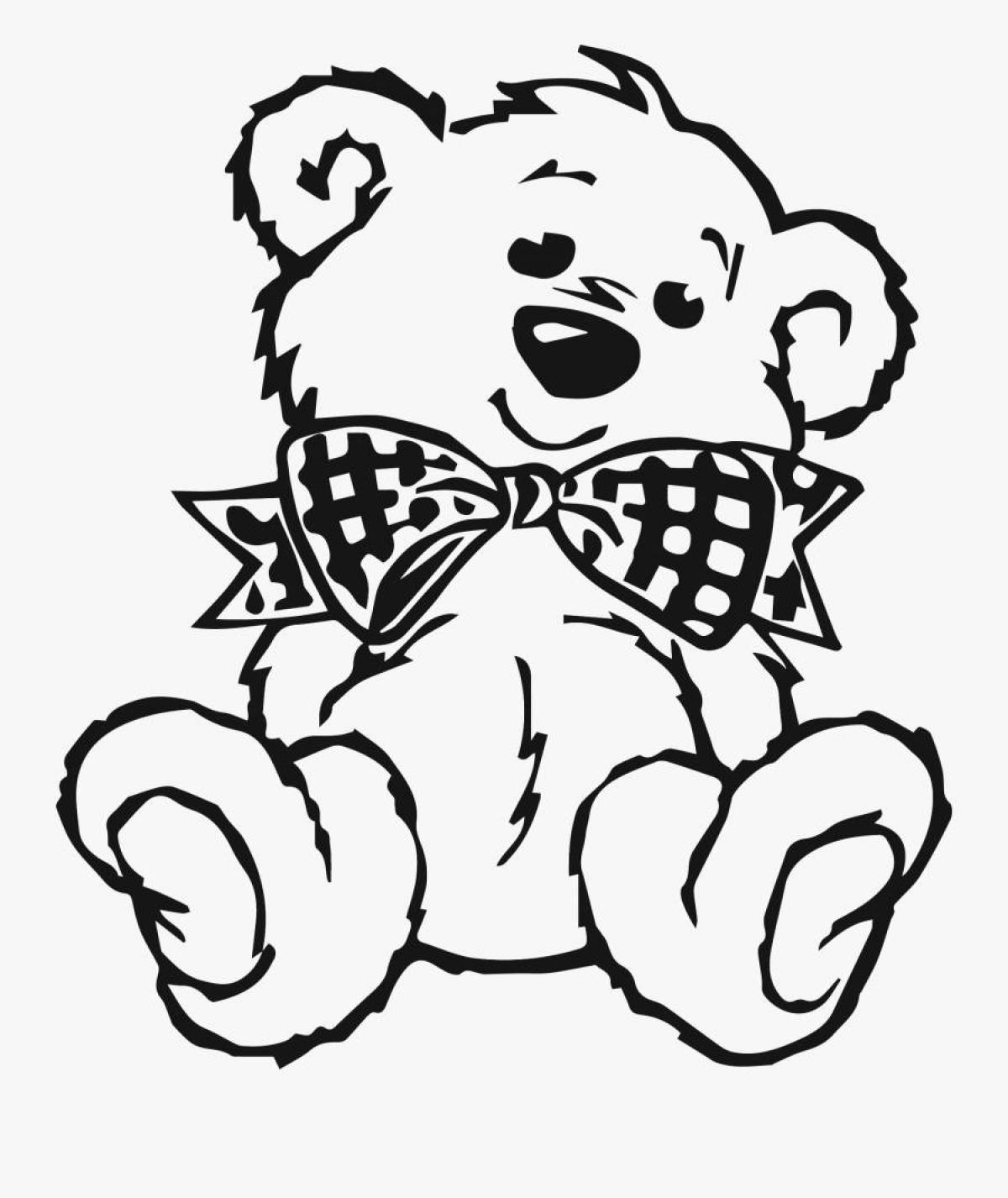 Shy bear coloring page