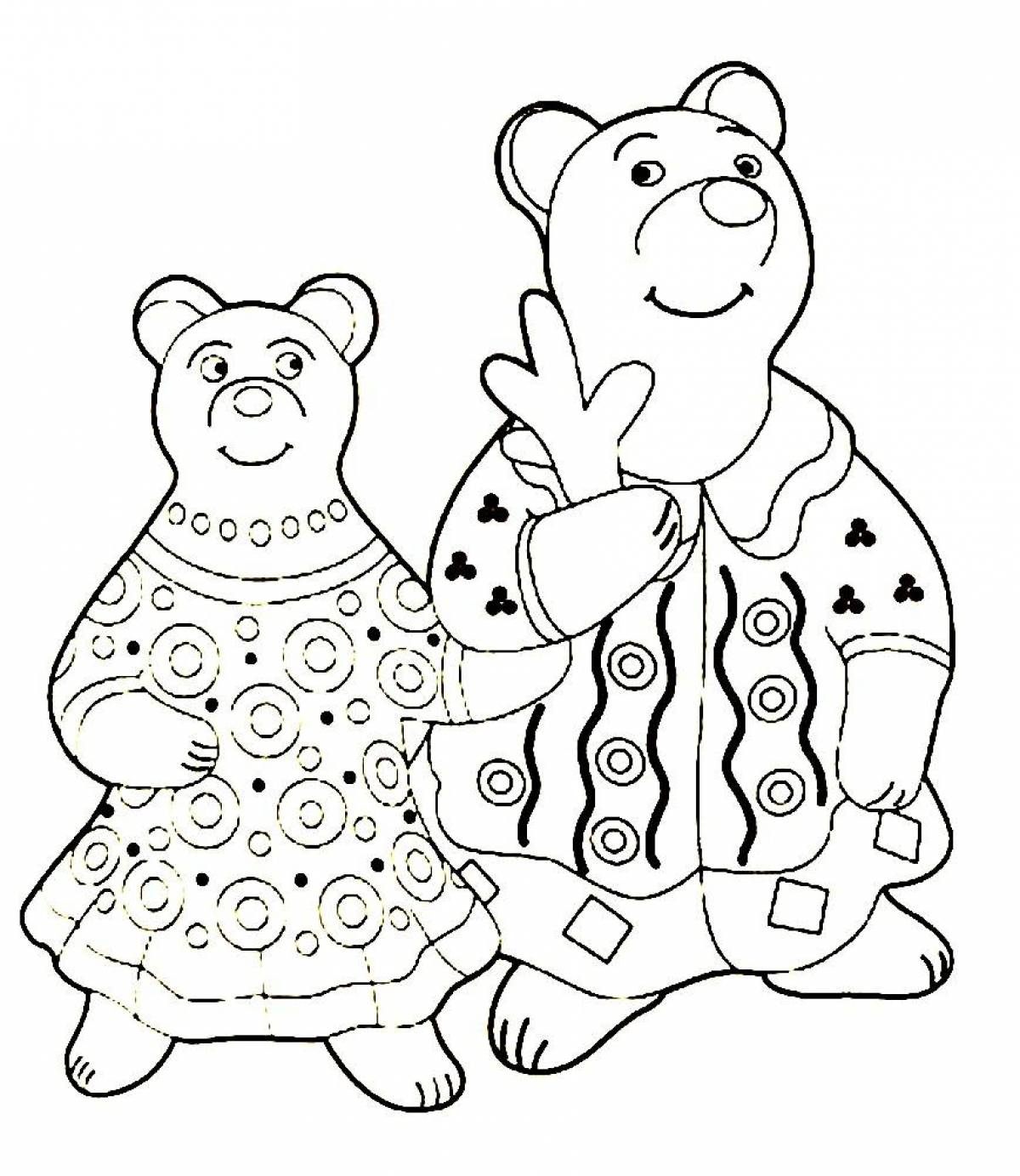 Coloring comical Dymkovo toy