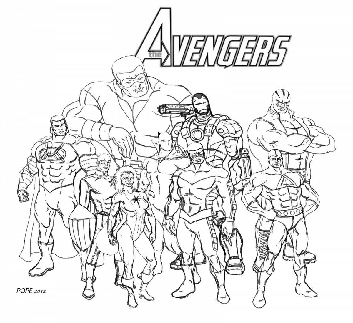 Glorious avengers coloring book