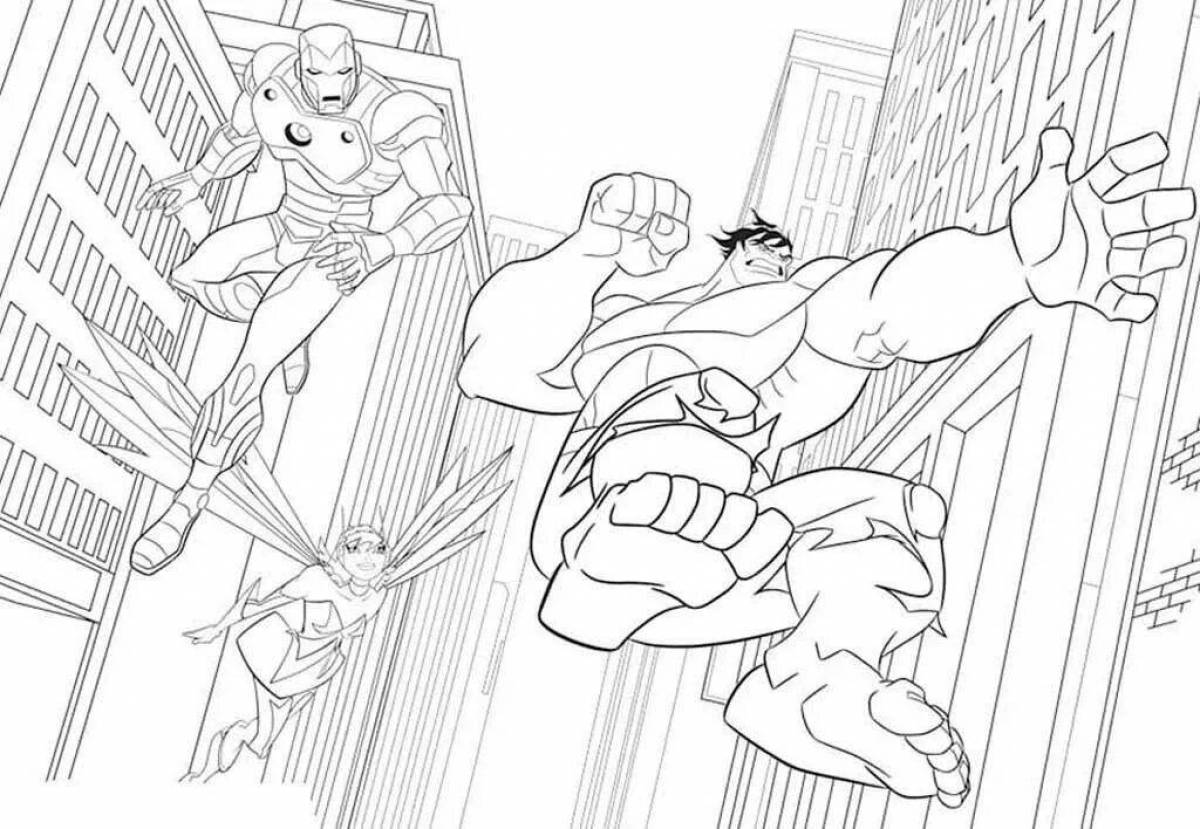 Avengers intriguing coloring book