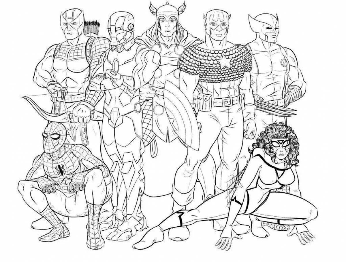 Cheerful Avengers Coloring Pages