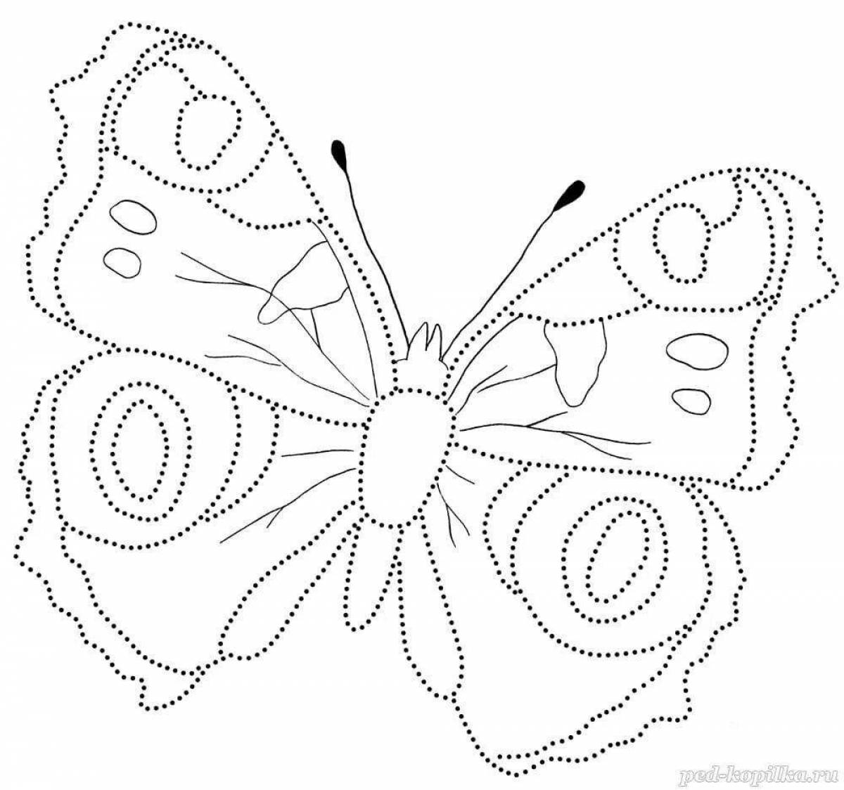 Милая бабочка-раскраска для детей