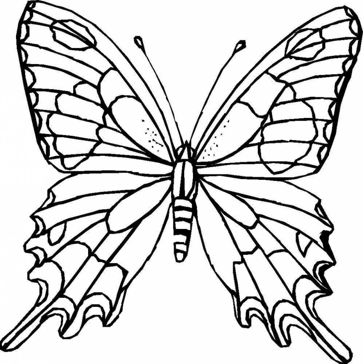 Элегантная бабочка-раскраска для детей