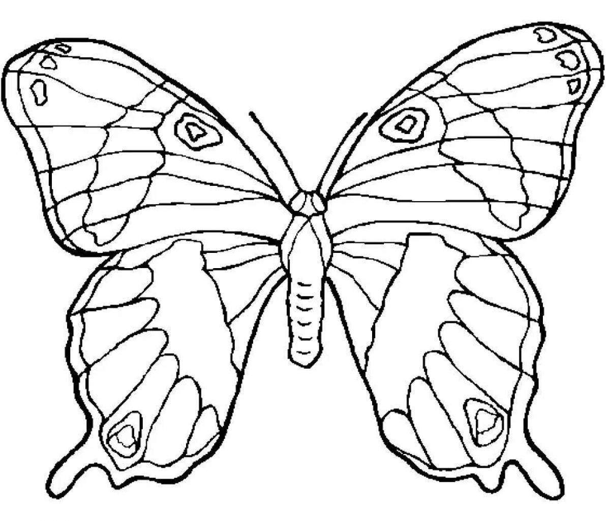 Гламурная бабочка-раскраска для детей