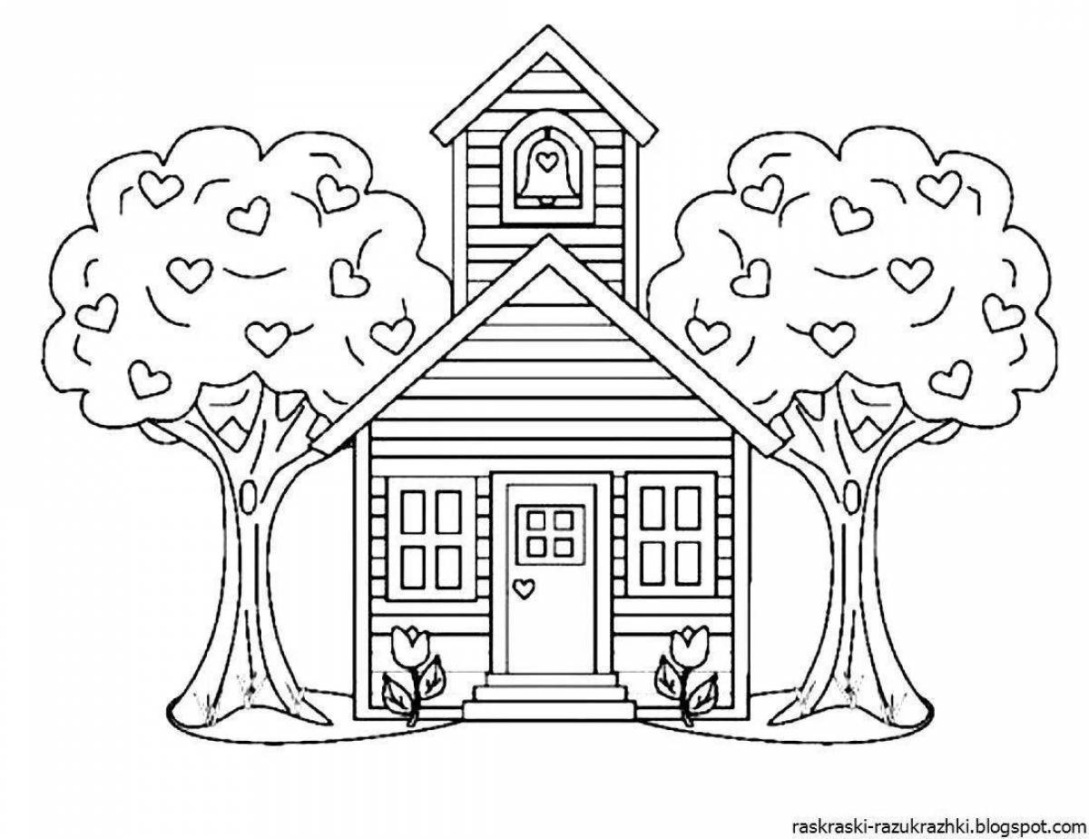 Shiny house coloring book for kids