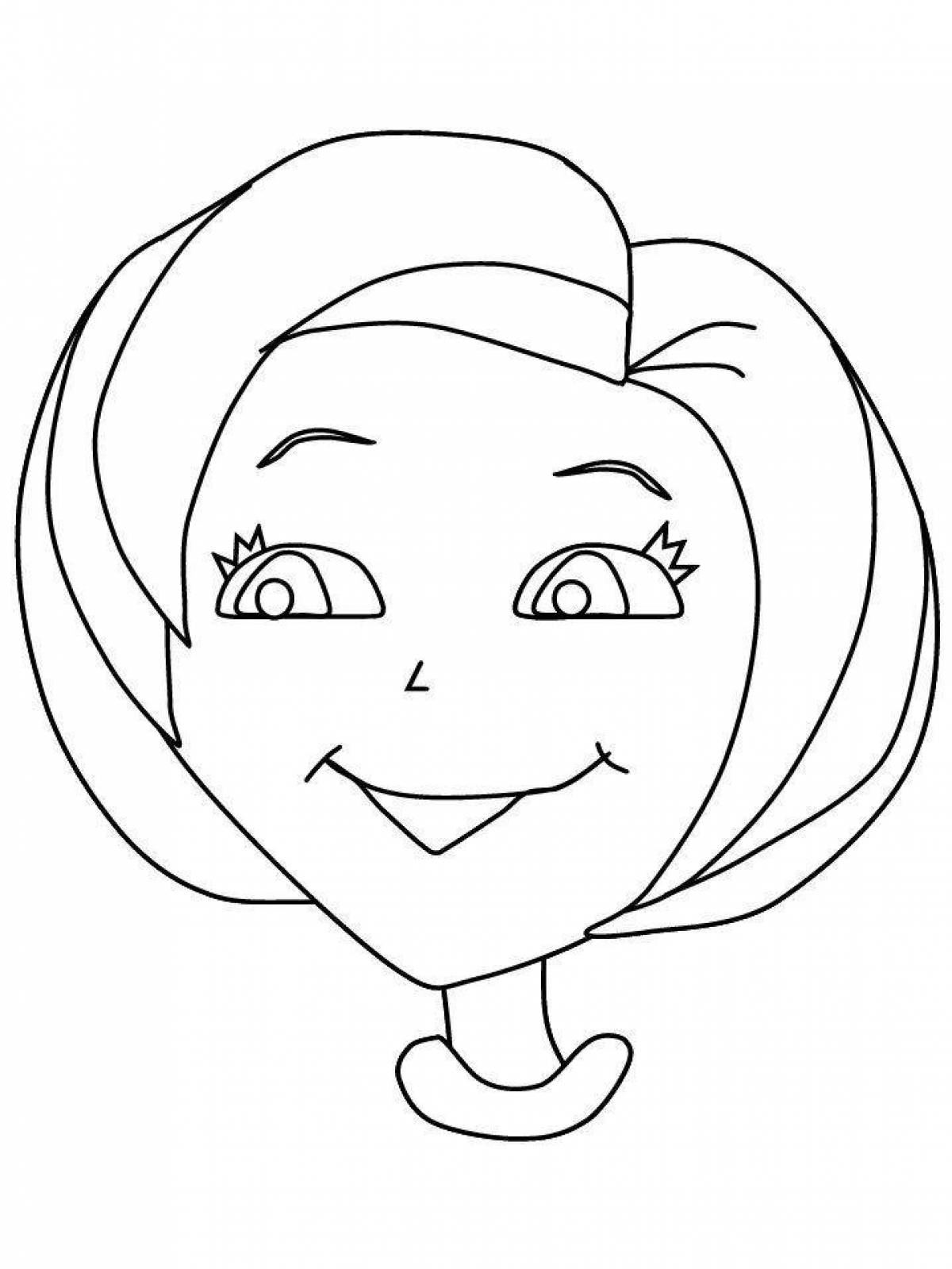 Excited face coloring page