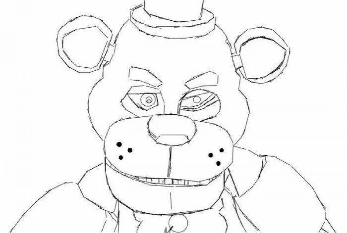 Adorable freddy bear coloring page