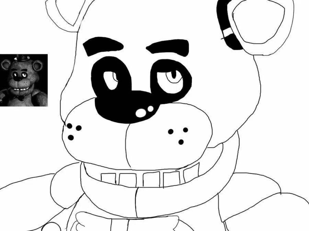 Funny coloring freddy bear