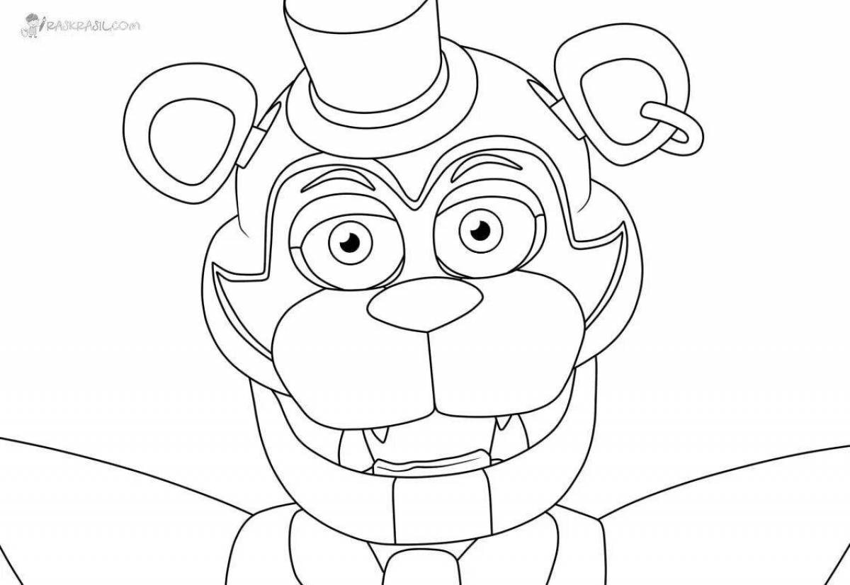 Attractive freddy bear coloring page