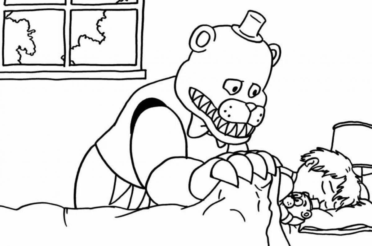 Cute freddy bear coloring page