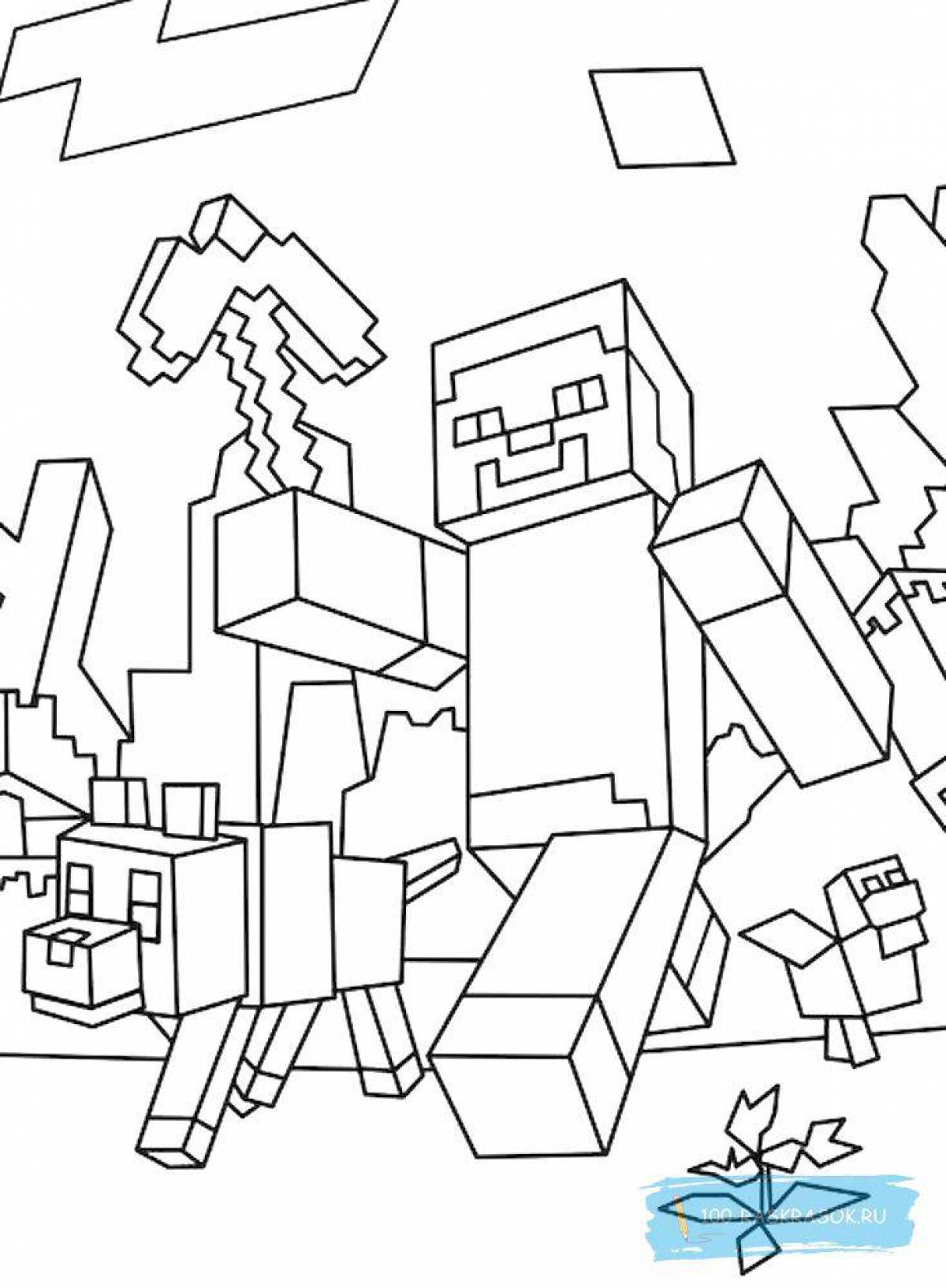 Minecraft fun coloring for kids