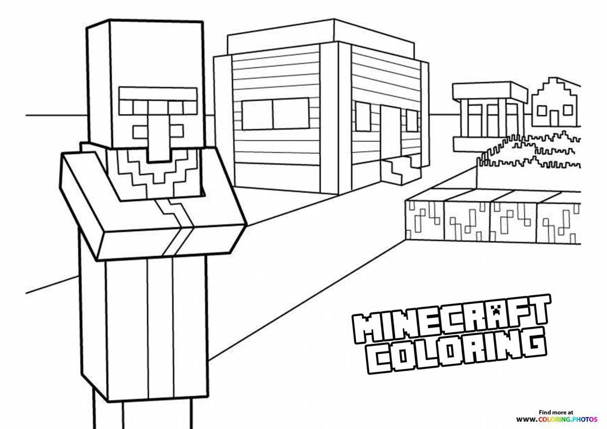 Color minecraft coloring book for kids