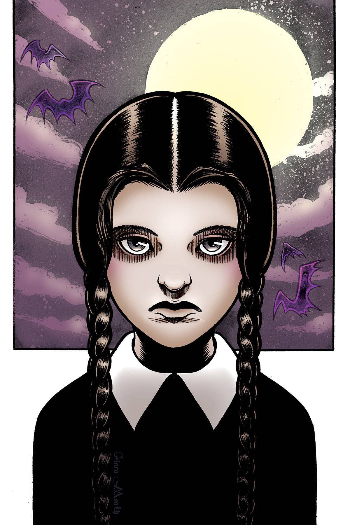 Adorable Addams Wednesday coloring page