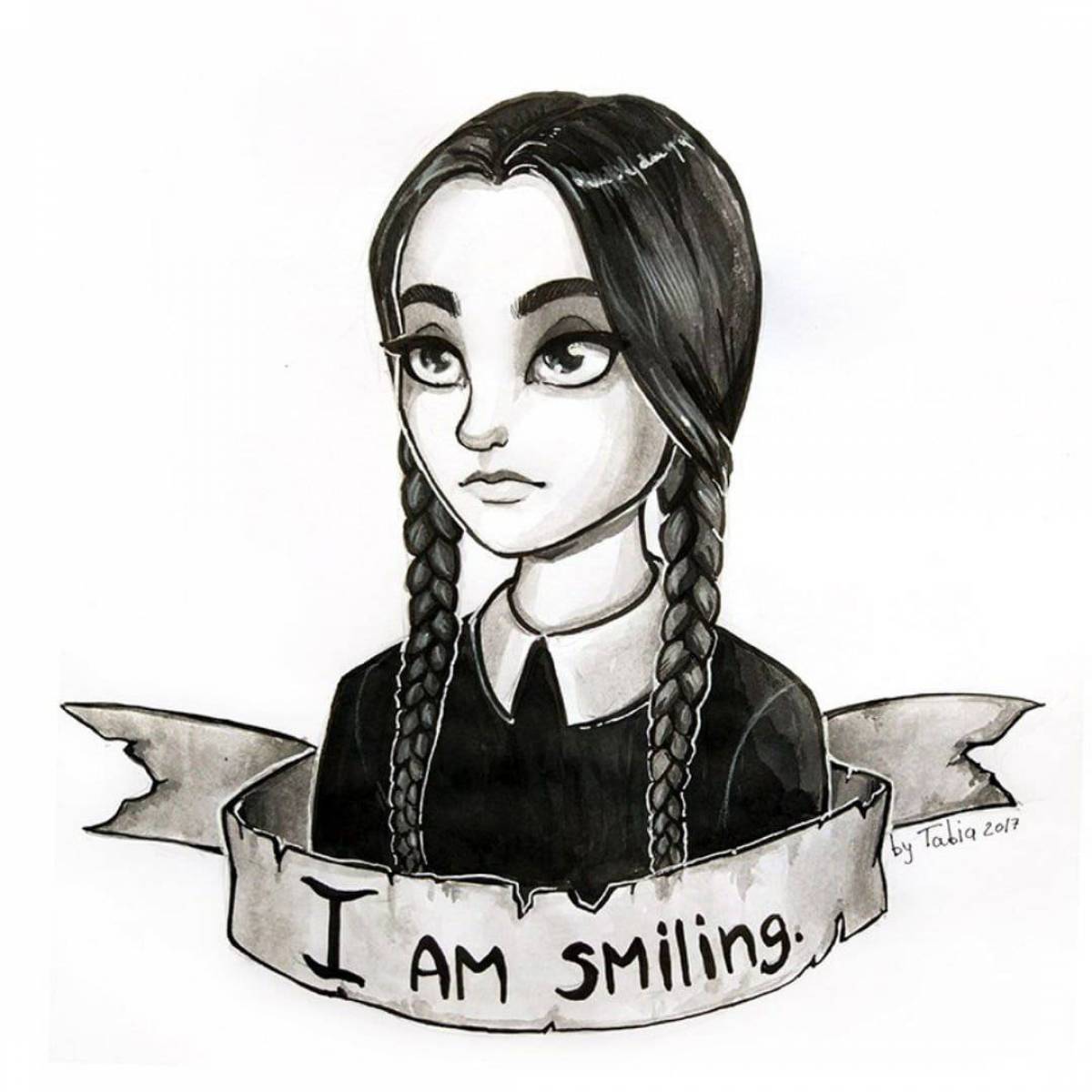 Glowing Wednesday addams coloring book