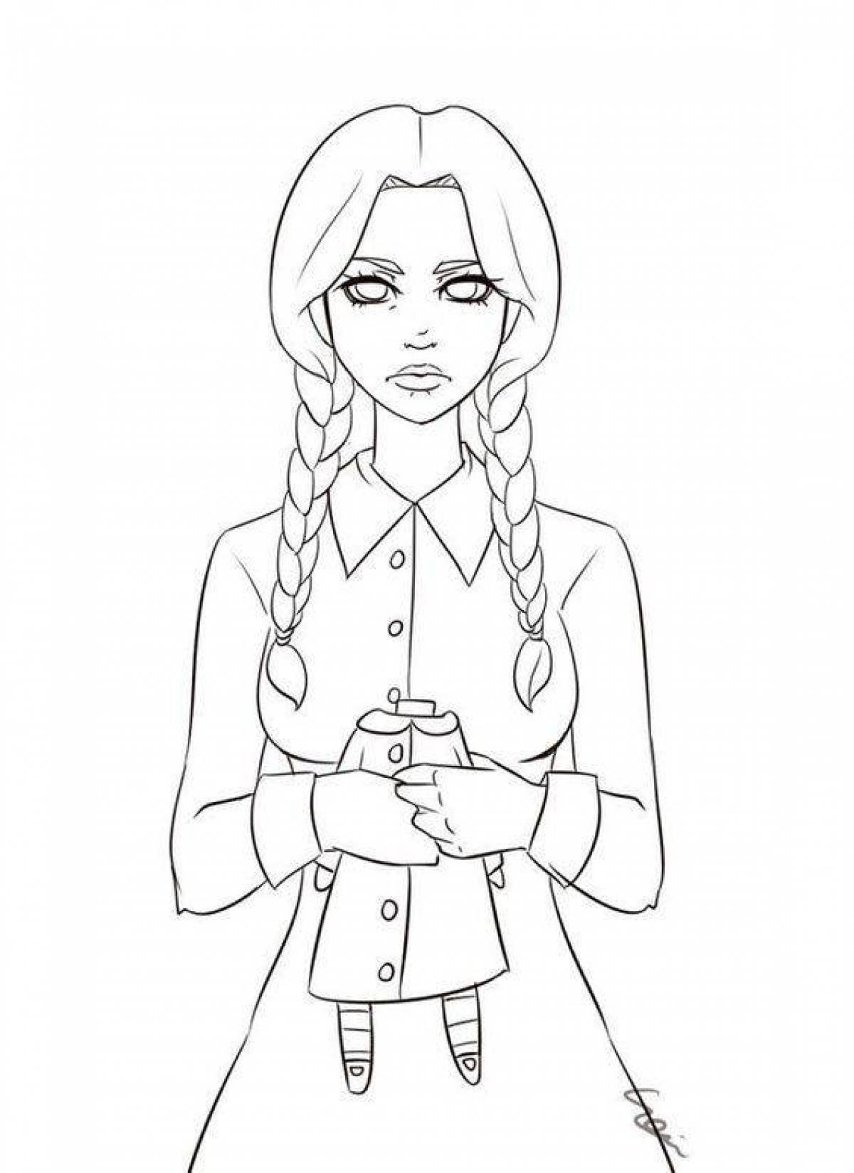Glowing Wednesday 2022 Coloring Page