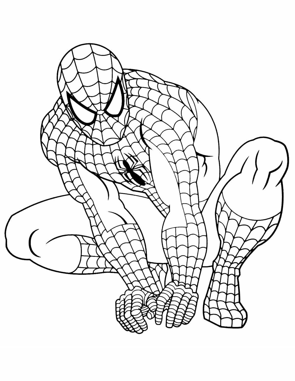 Vibrant Spiderman Coloring Page for Kids
