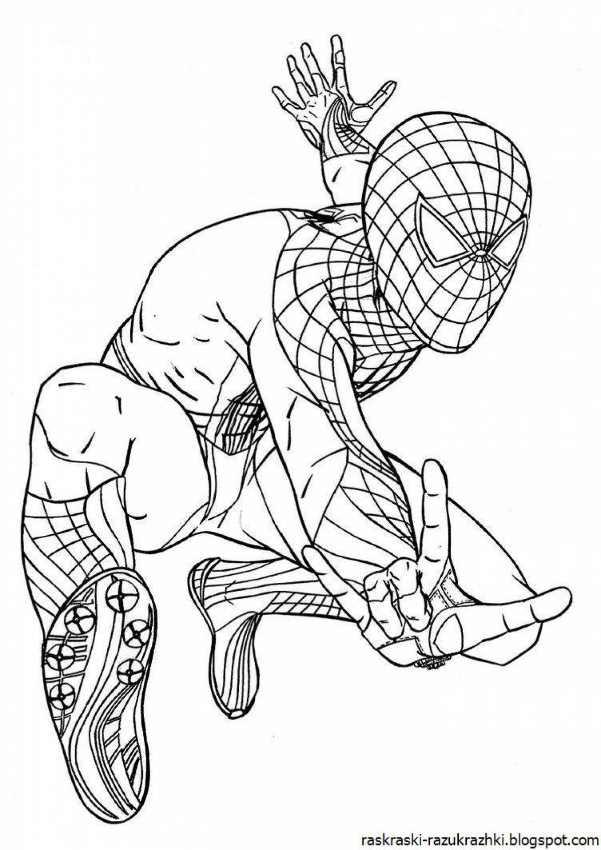Attractive spiderman coloring pages for kids