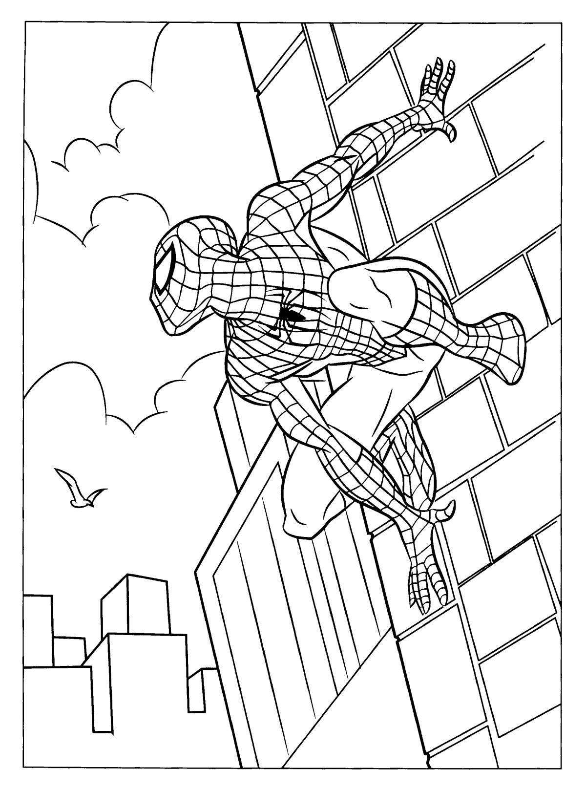 Adorable Spiderman Coloring Page for Kids