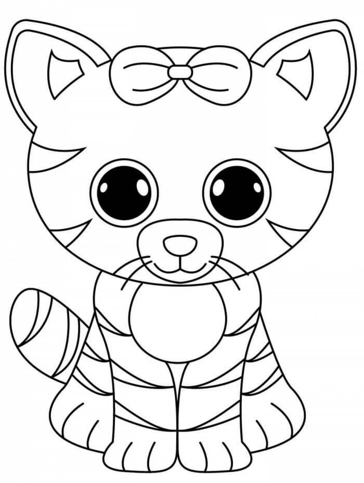 Cute tiger cub coloring page