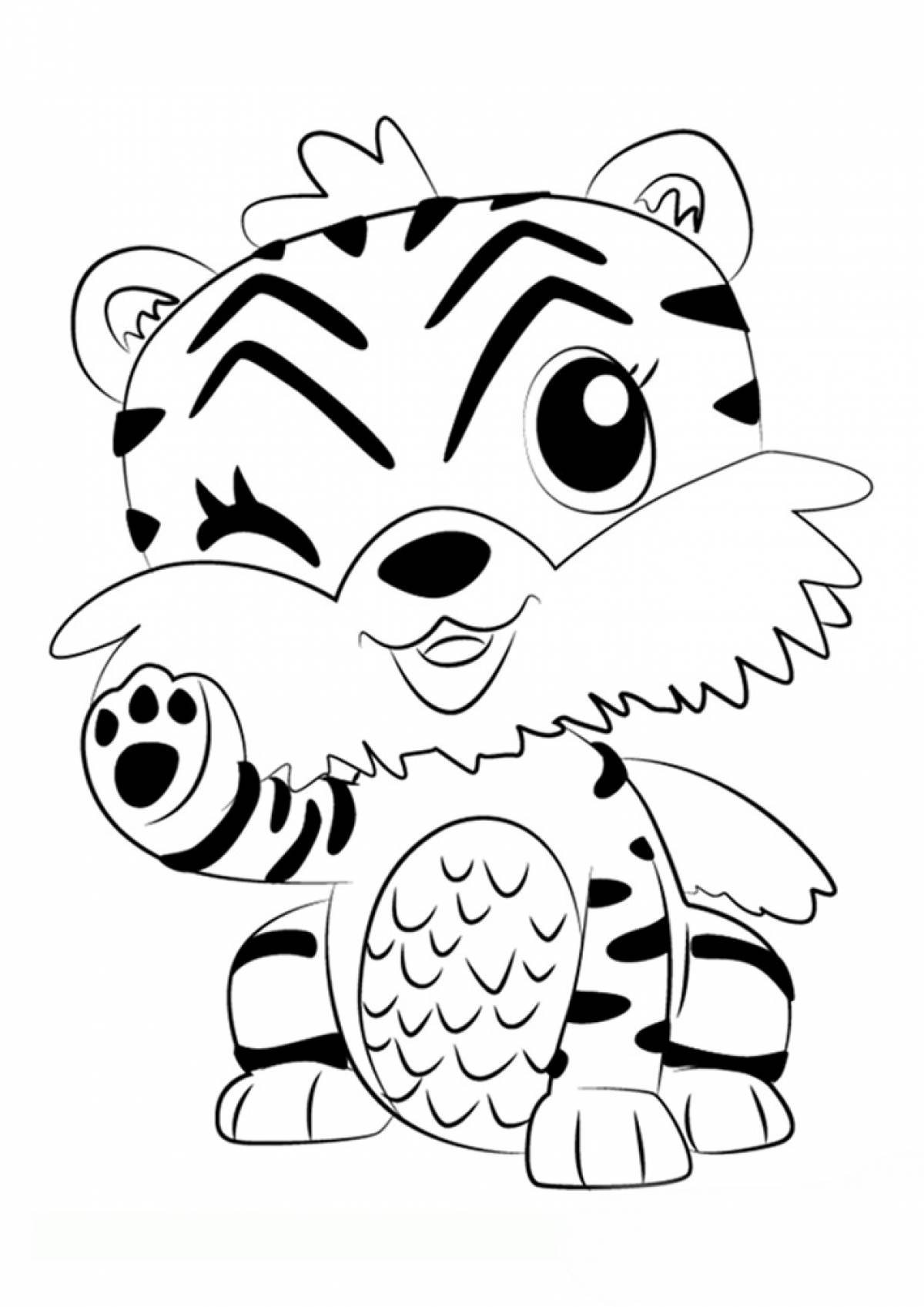 Amazing tiger cub coloring page