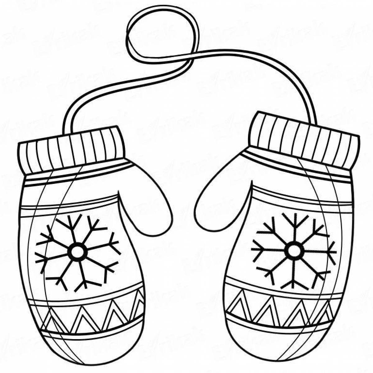 Coloring book bold mitten