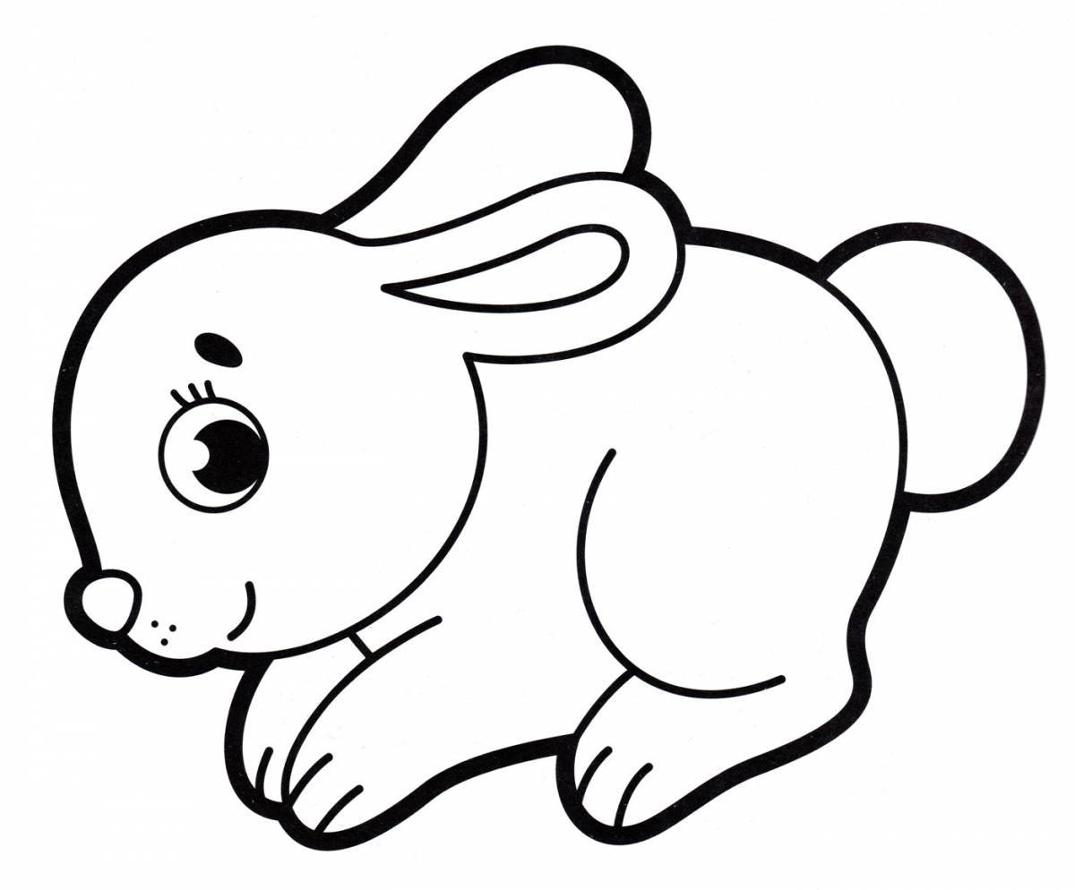 Веселая раскраска кролик для детей