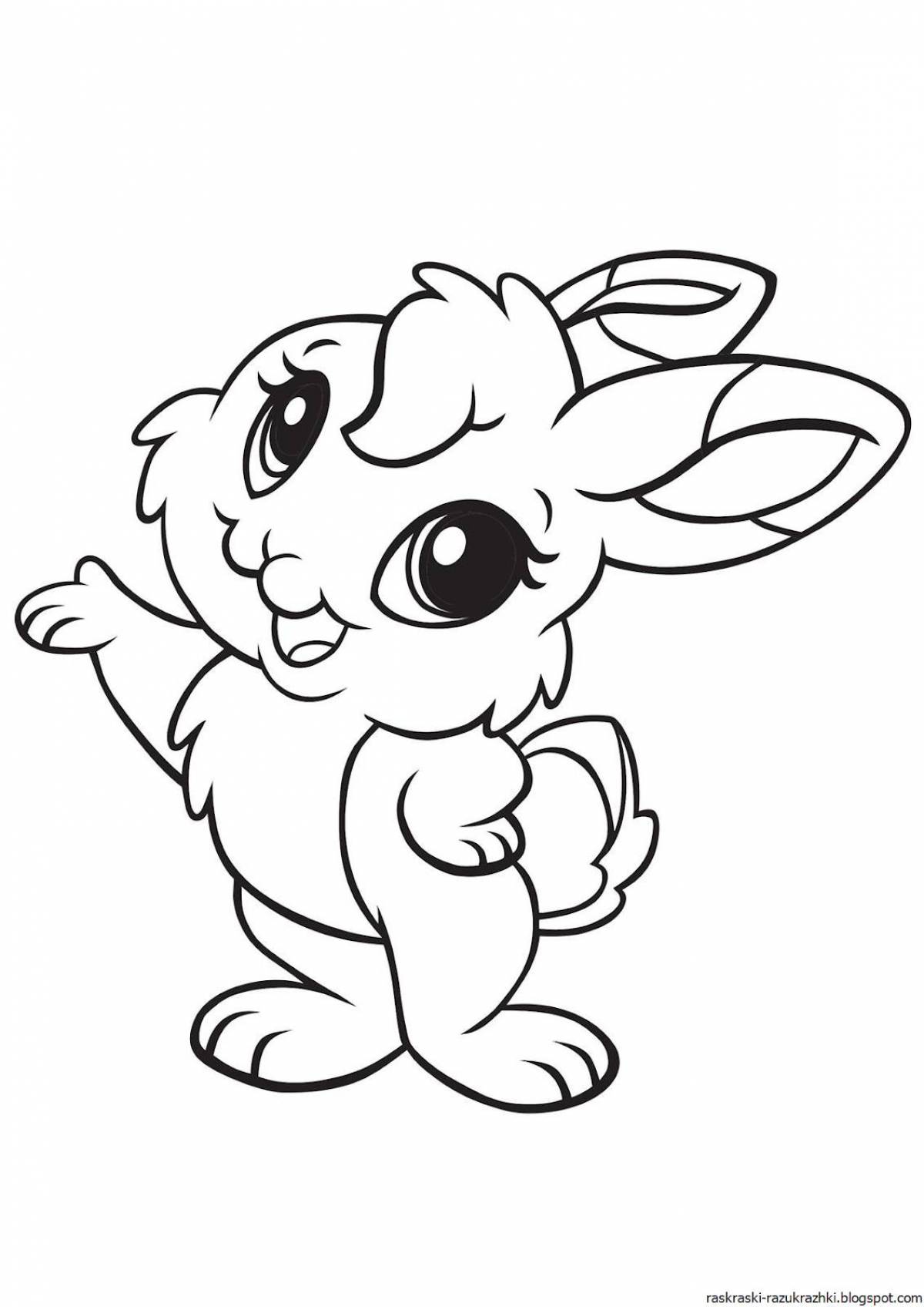 Остроумная раскраска кролик для детей