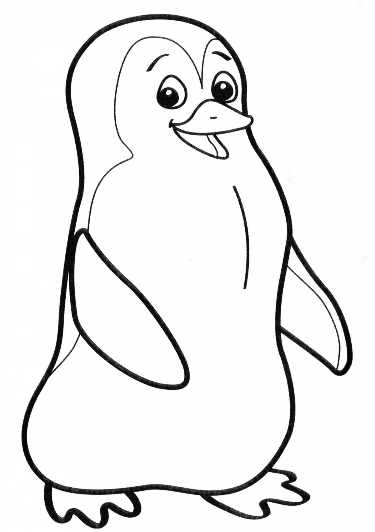 Очаровательная раскраска пингвинов для детей