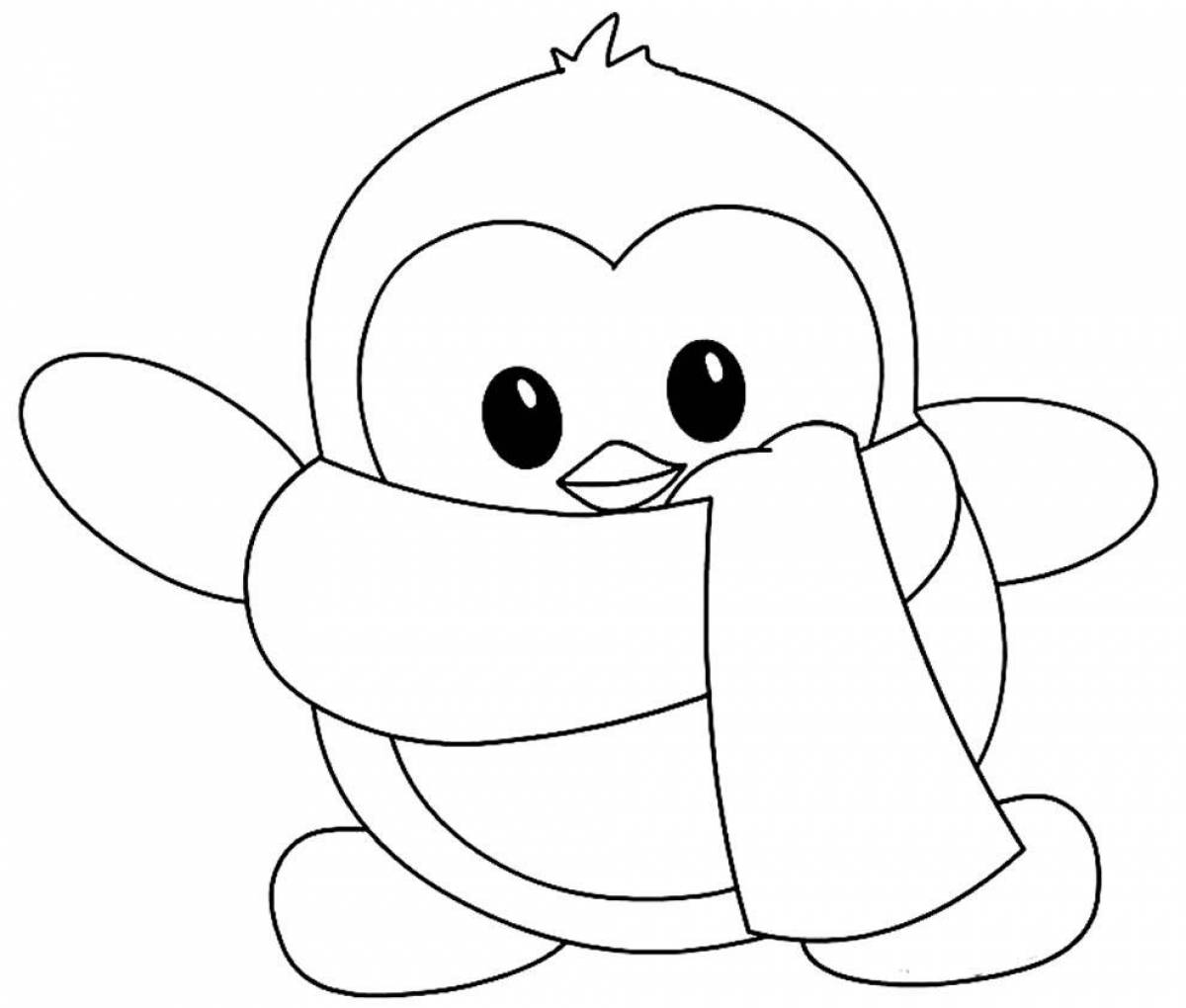 Joyful penguin coloring pages for kids
