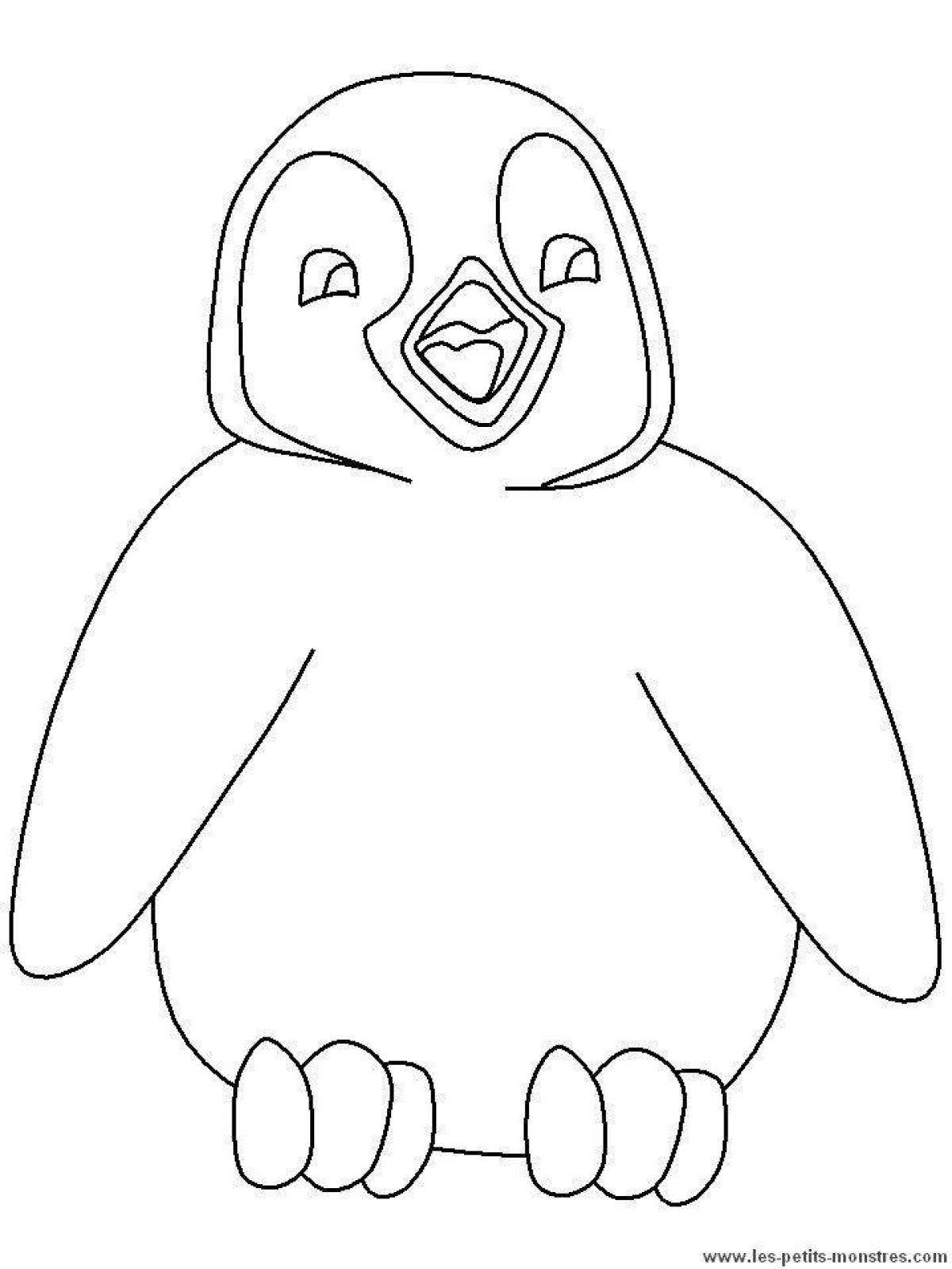 Раскраска Пингвин для детей 3-4 лет