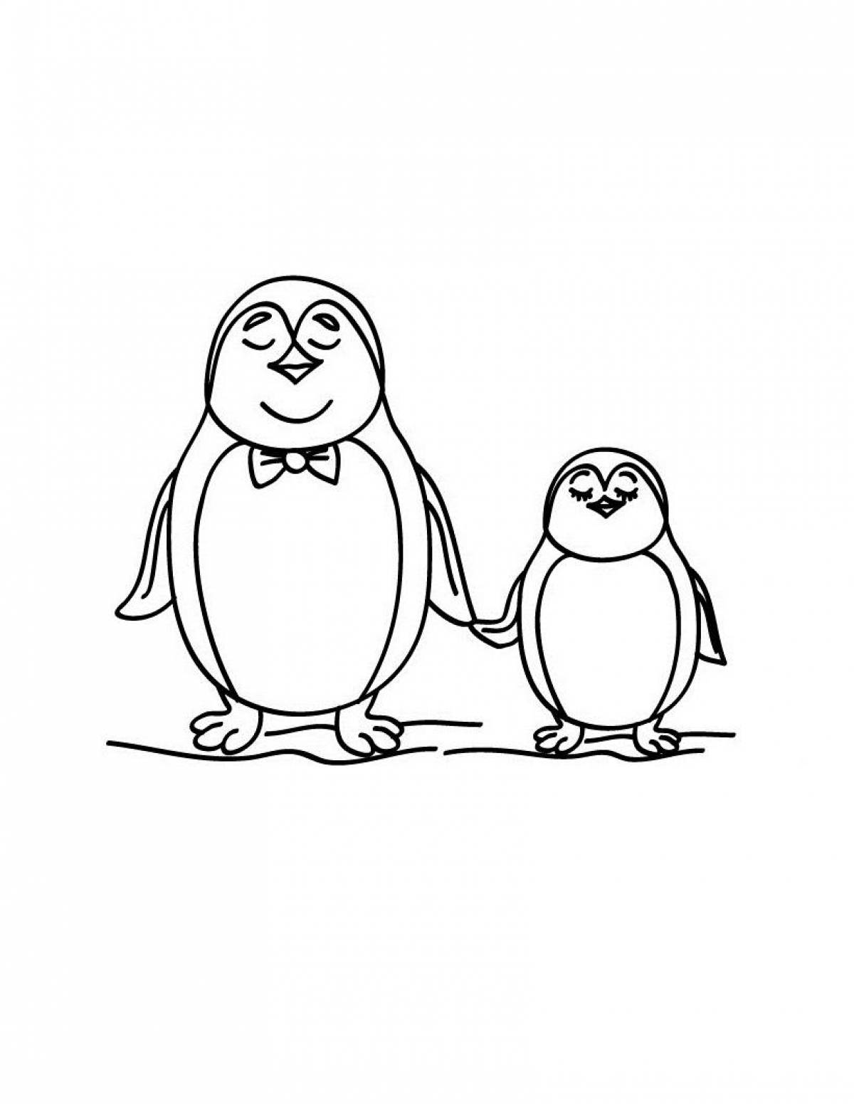Magic penguin coloring pages for kids