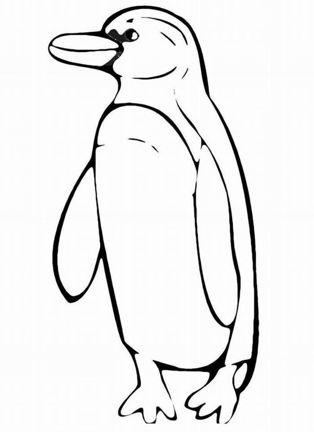 Fabulous penguins coloring pages for kids
