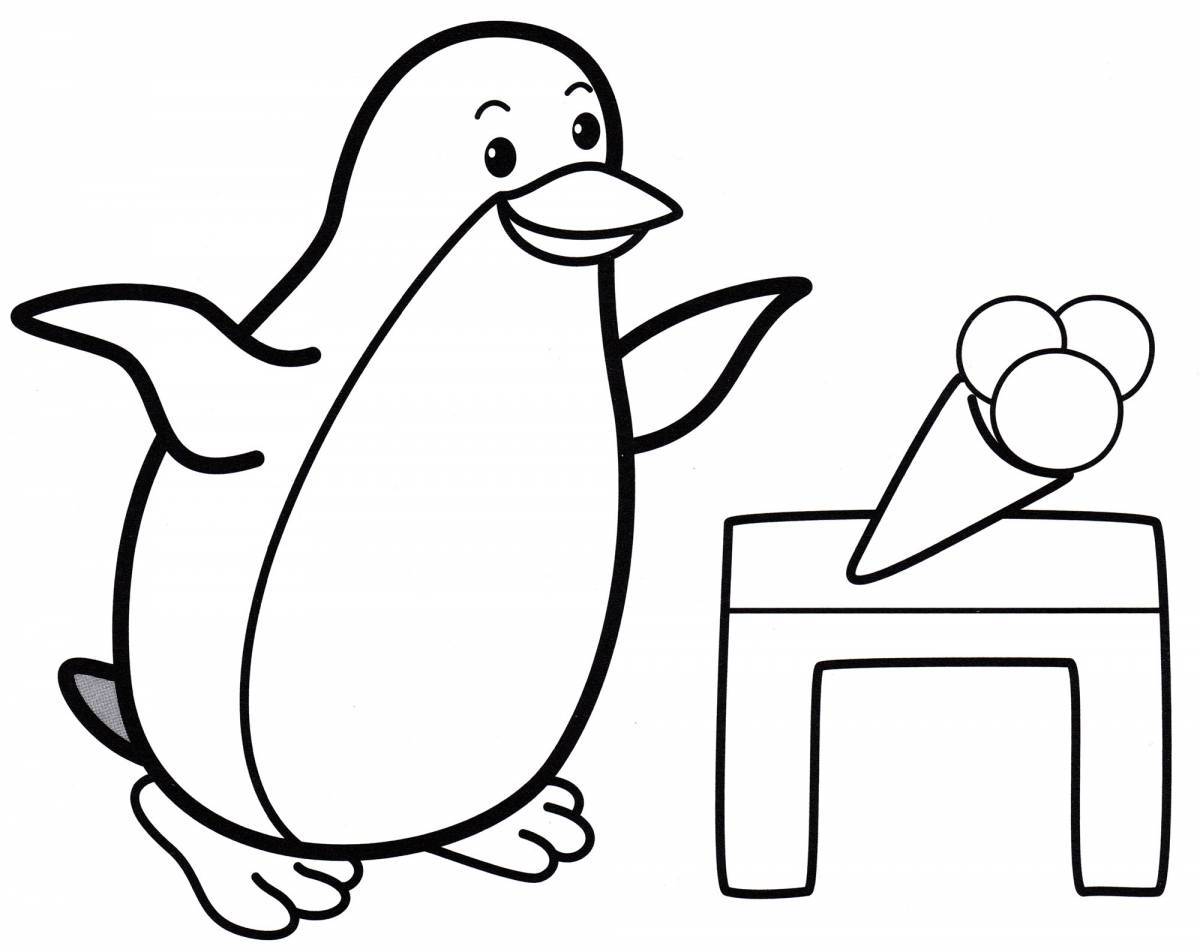 Exquisite penguin coloring book for kids