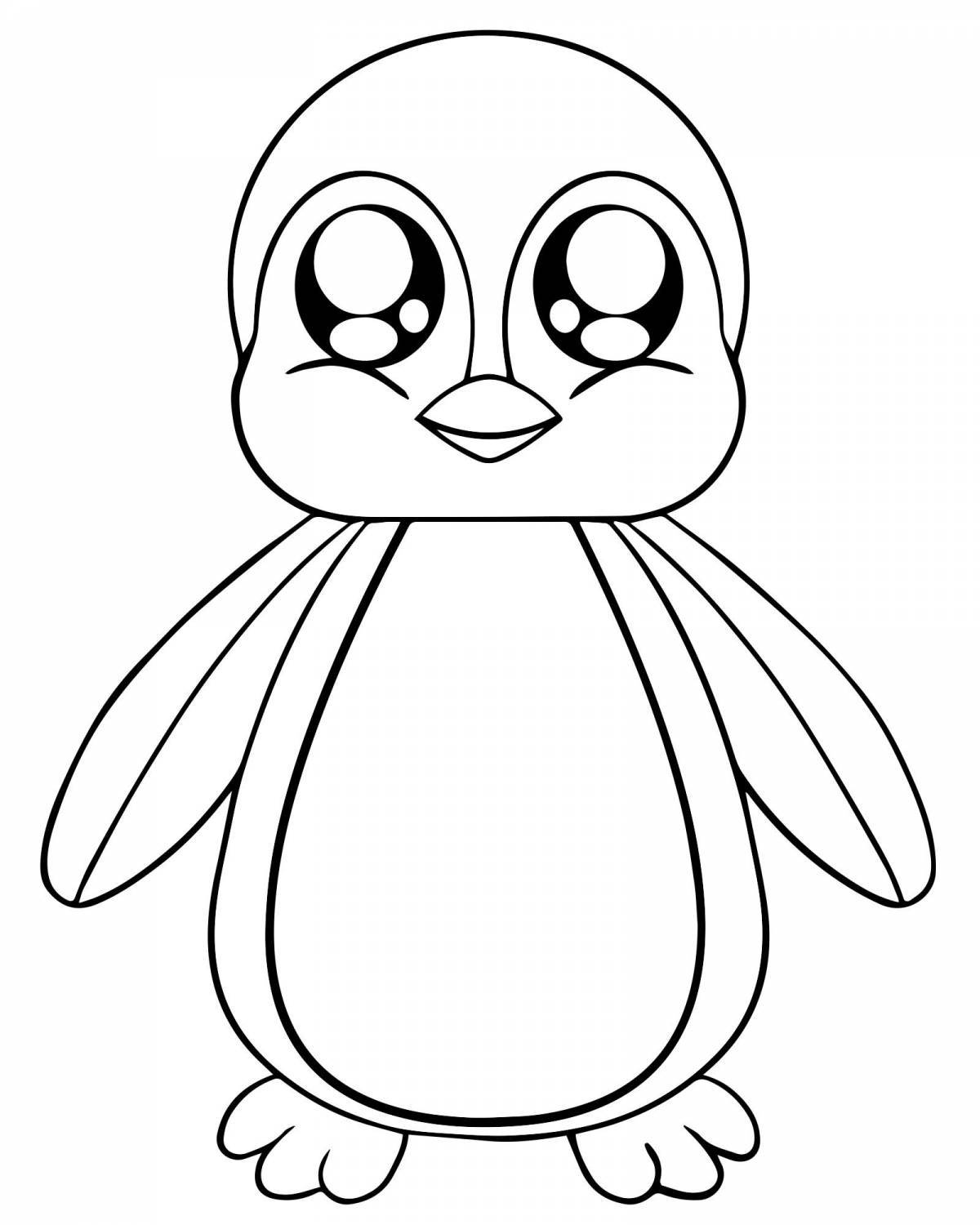 Симпатичный пингвин раскраски для детей