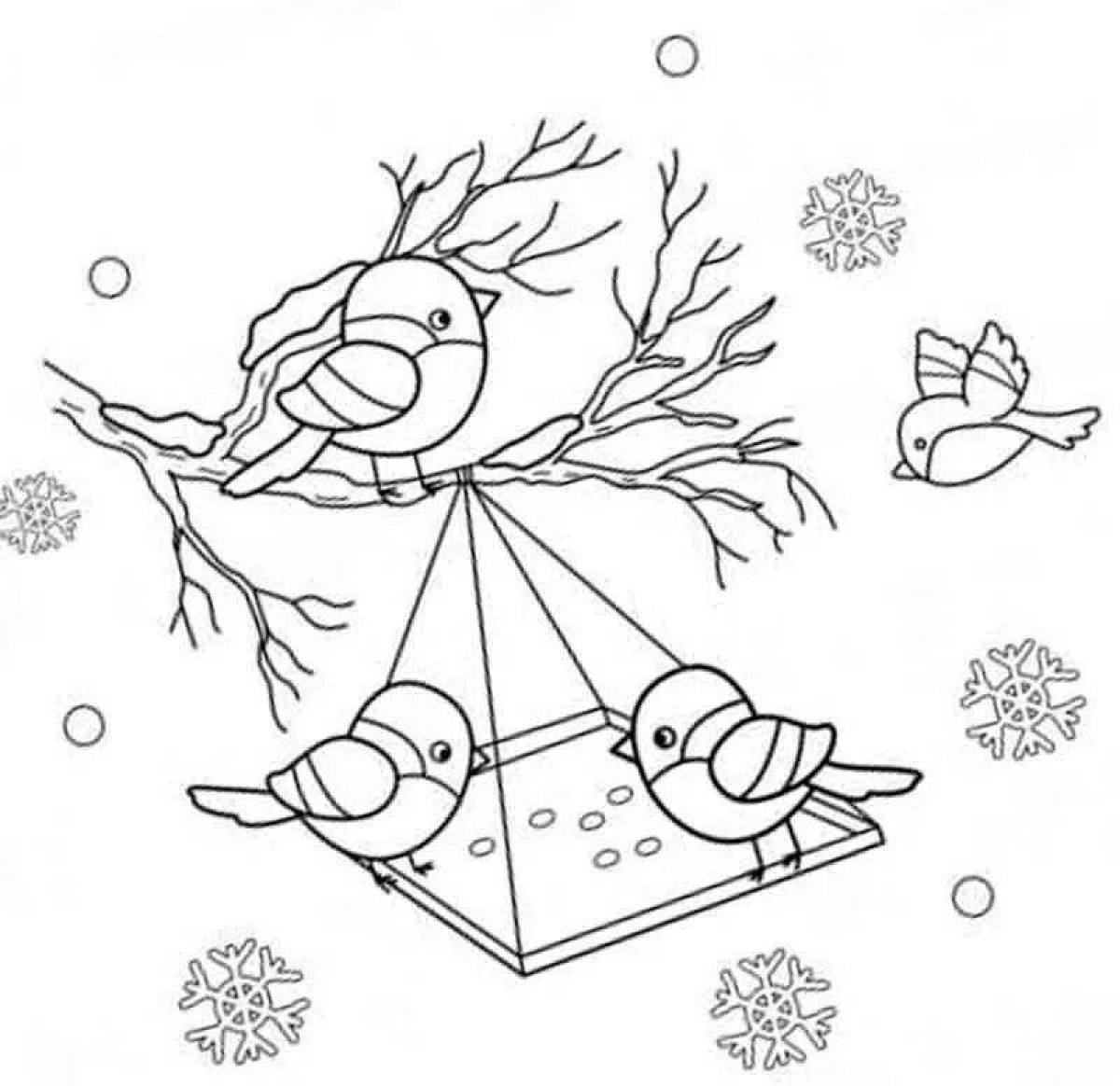 Glittering tit coloring page